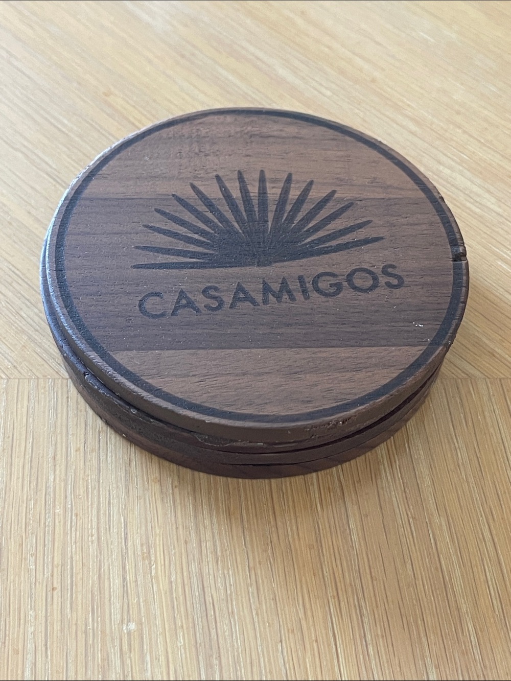 Casamigos Wood Logo Coaster Set